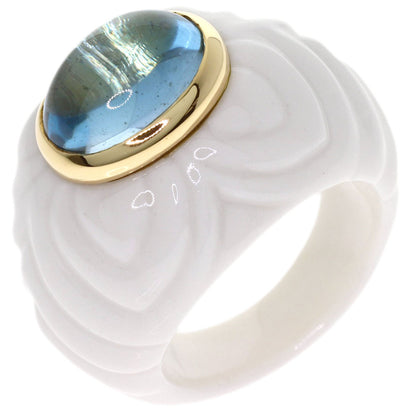 BVLGARI Chandra Blue Topaz Ring K18 Yellow Gold Ladies [Used]