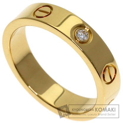 CARTIER Mini Love Ring with 1 Diamond, Size #48 Ring K18 Yellow Gold Ladies [Used]