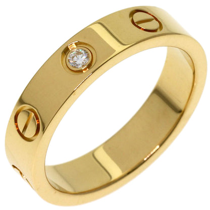 CARTIER Mini Love Ring with 1 Diamond, Size #48 Ring K18 Yellow Gold Ladies [Used]