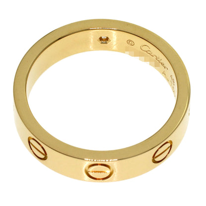 CARTIER Mini Love Ring with 1 Diamond, Size #48 Ring K18 Yellow Gold Ladies [Used]
