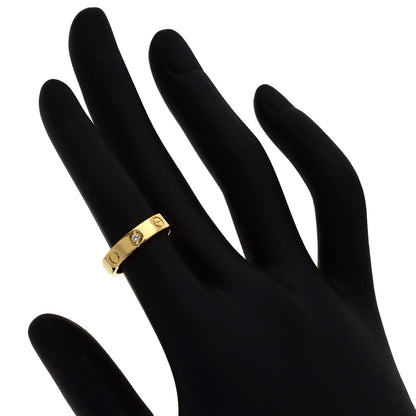 CARTIER Mini Love Ring with 1 Diamond, Size #48 Ring K18 Yellow Gold Ladies [Used]