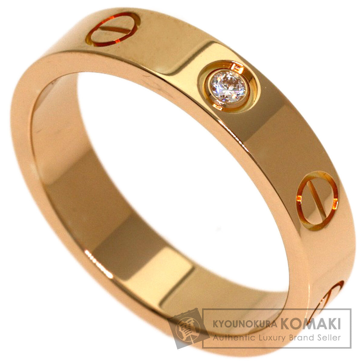 CARTIER love ring 1P Diamond #50 Ring K18 Pink Gold Ladies [Used]