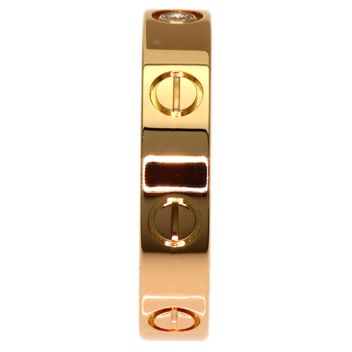 CARTIER love ring 1P Diamond #50 Ring K18 Pink Gold Ladies [Used]