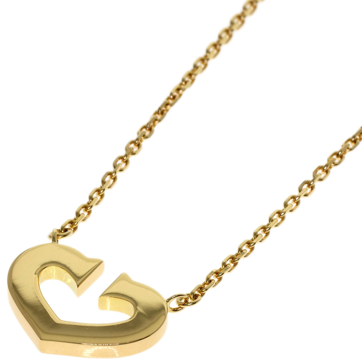 CARTIER C heart Necklace K18 Yellow Gold Ladies [Used]