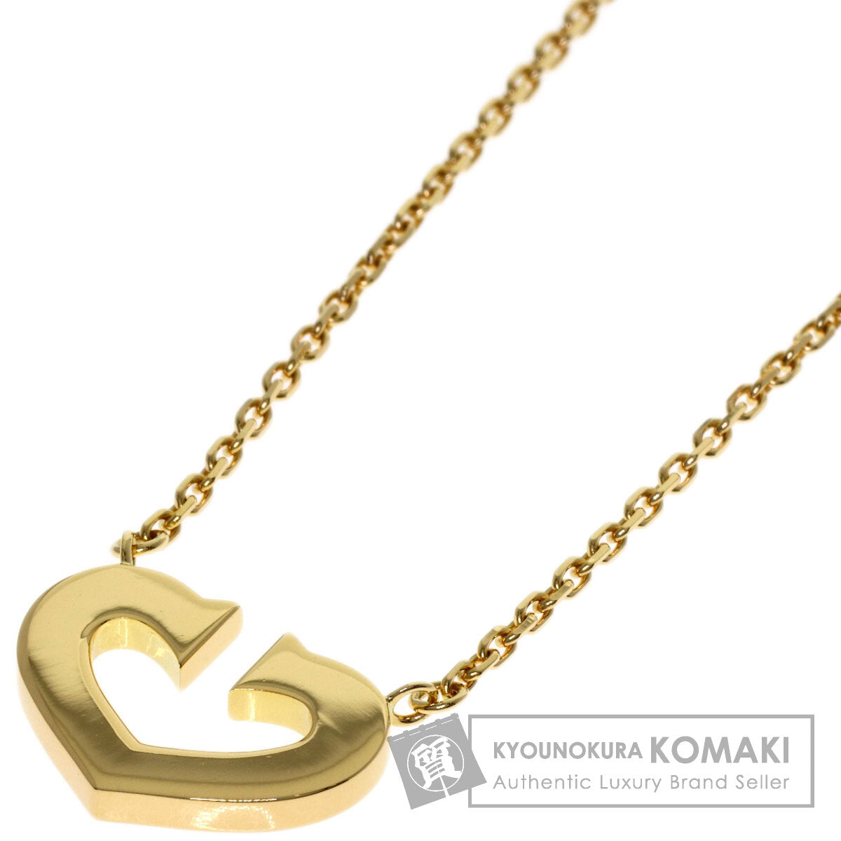 CARTIER C heart Necklace K18 Yellow Gold Ladies [Used]