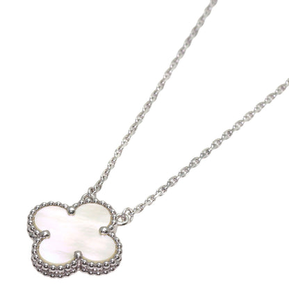 Van Cleef & Arpels Vintage Alhambra Shell Necklace K18 White Gold Ladies [Used]