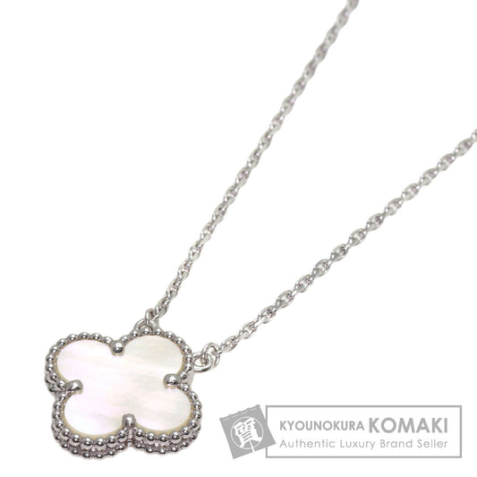 Van Cleef & Arpels Vintage Alhambra Shell Necklace K18 White Gold Ladies [Used]