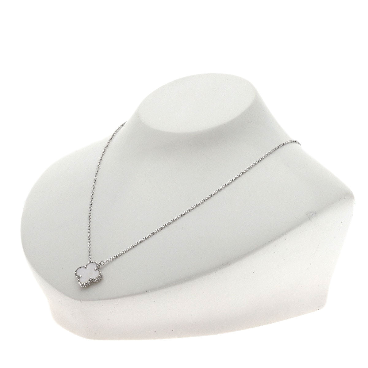 Van Cleef & Arpels Vintage Alhambra Shell Necklace K18 White Gold Ladies [Used]