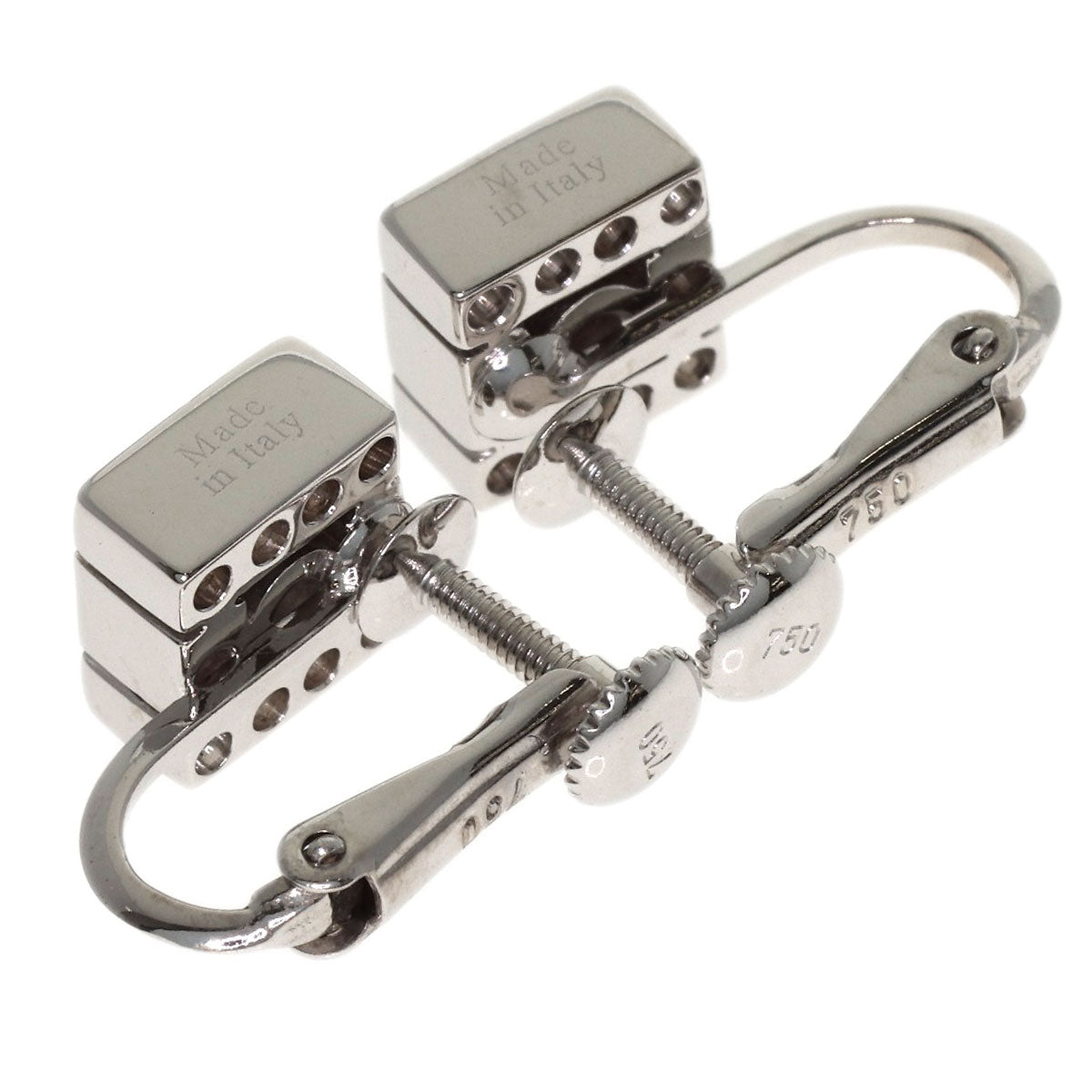 Damiani Belle Epoque Square Diamond Earring K18 White Gold Ladies [Used]