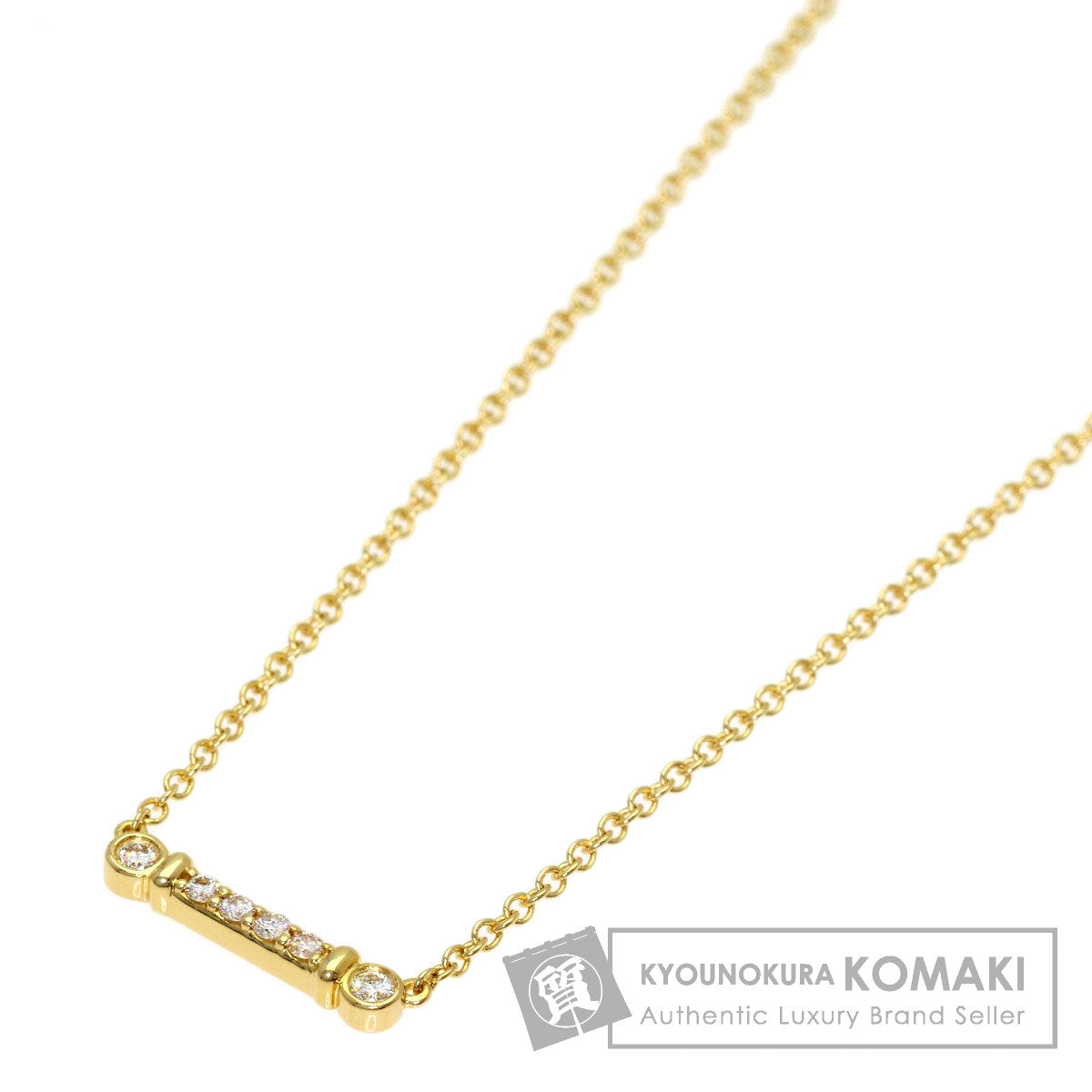 TIFFANY&Co. Fleur de Lis Key Diamond Necklace K18 Yellow Gold Ladies [Used]