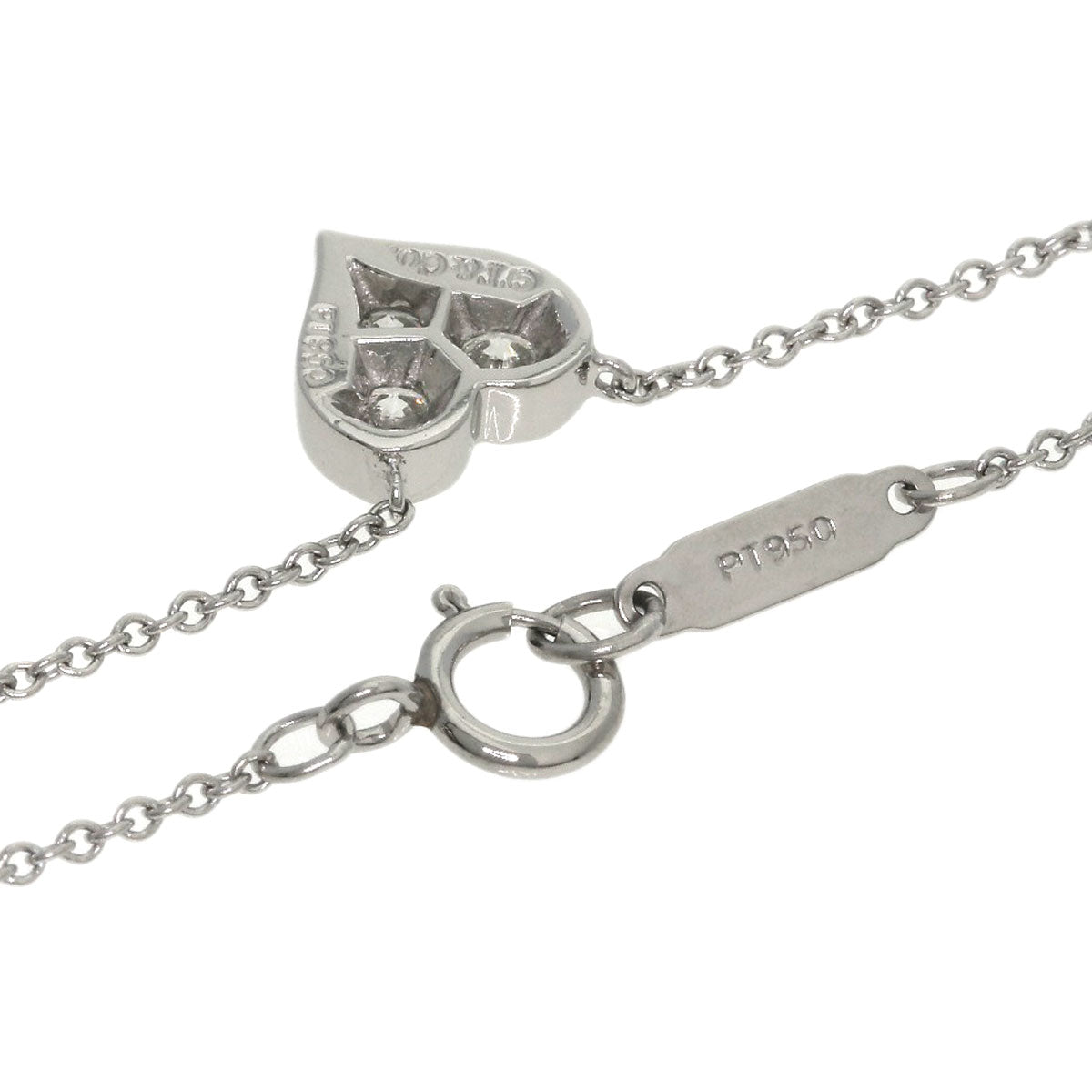 TIFFANY&Co. Sentimental Heart Diamond Necklace Platinum PT950 Ladies [Used]