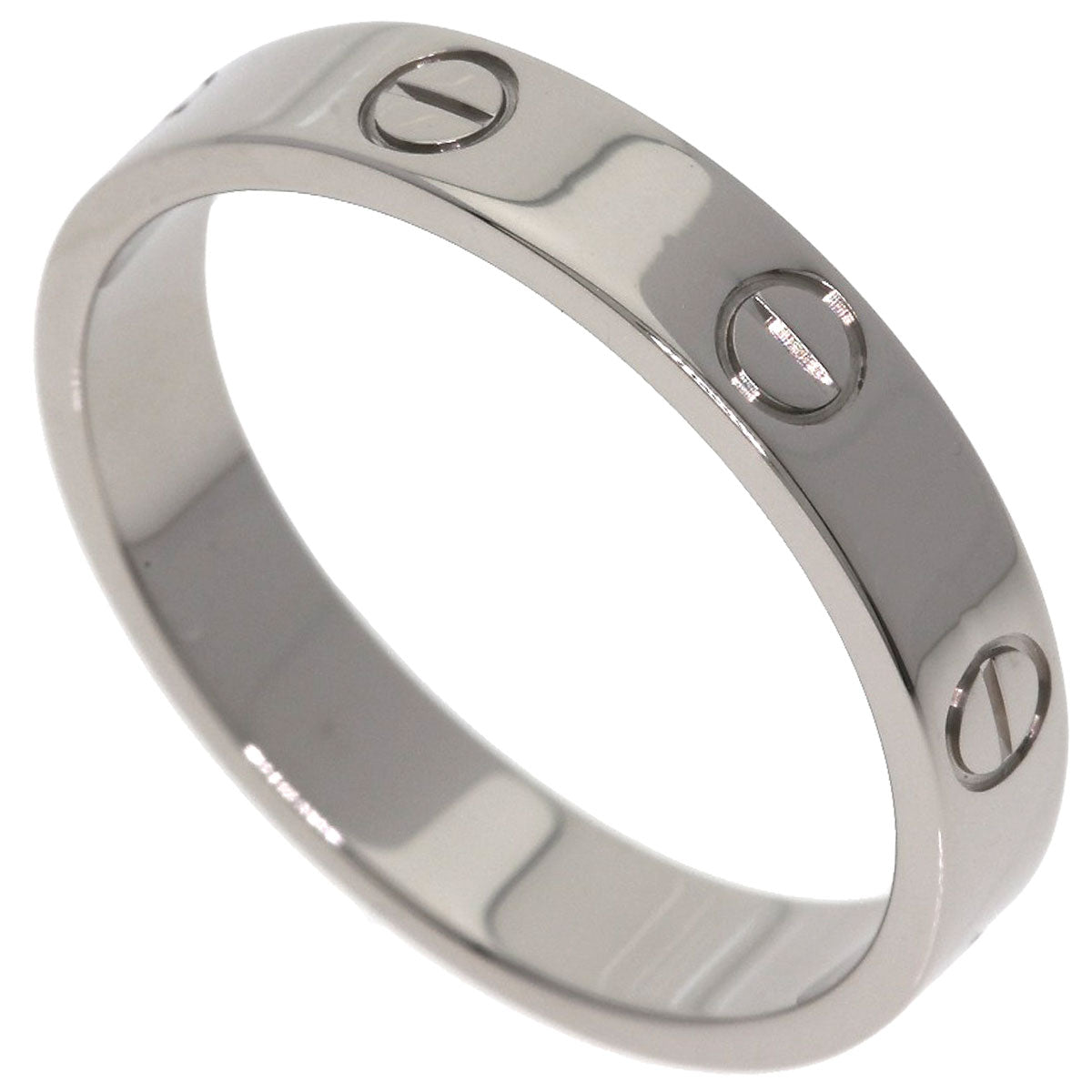 CARTIER Mini love ring #57 Ring K18 White Gold Ladies [Used]