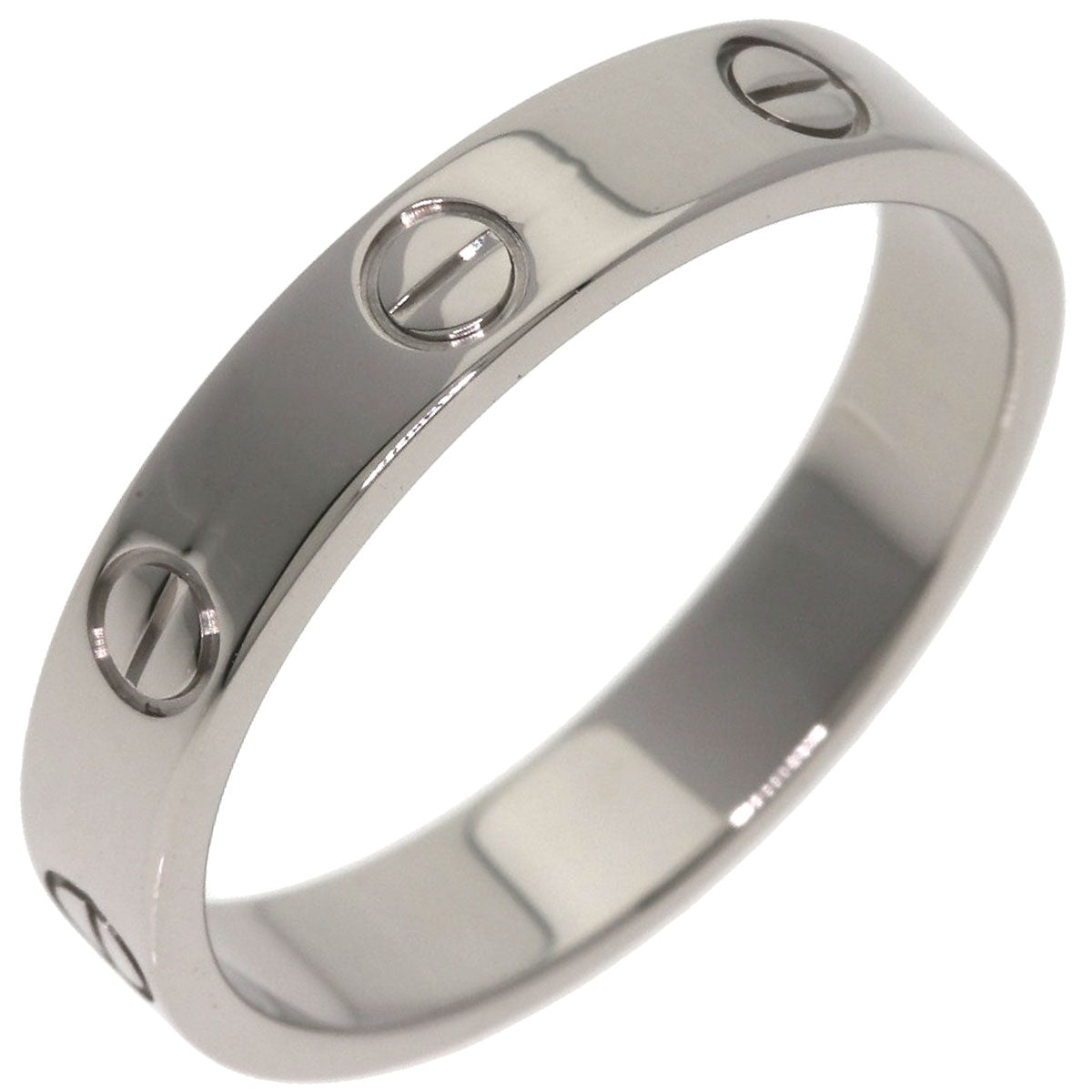 CARTIER Mini love ring #57 Ring K18 White Gold Ladies [Used]