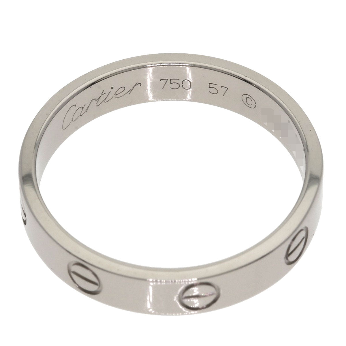 CARTIER Mini love ring #57 Ring K18 White Gold Ladies [Used]