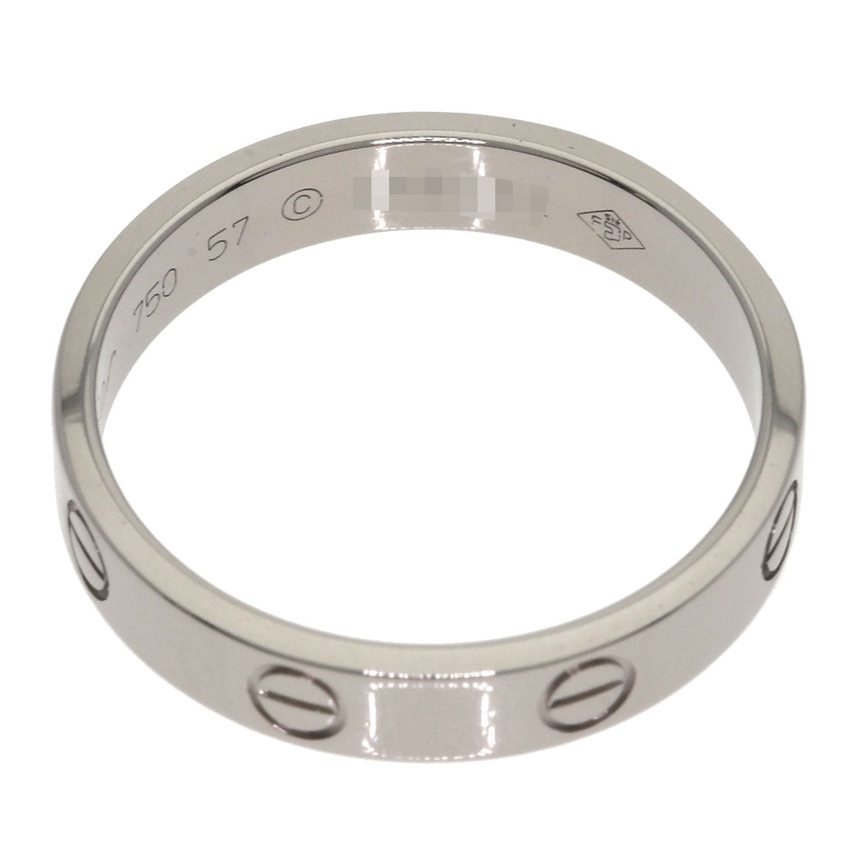 CARTIER Mini love ring #57 Ring K18 White Gold Ladies [Used]