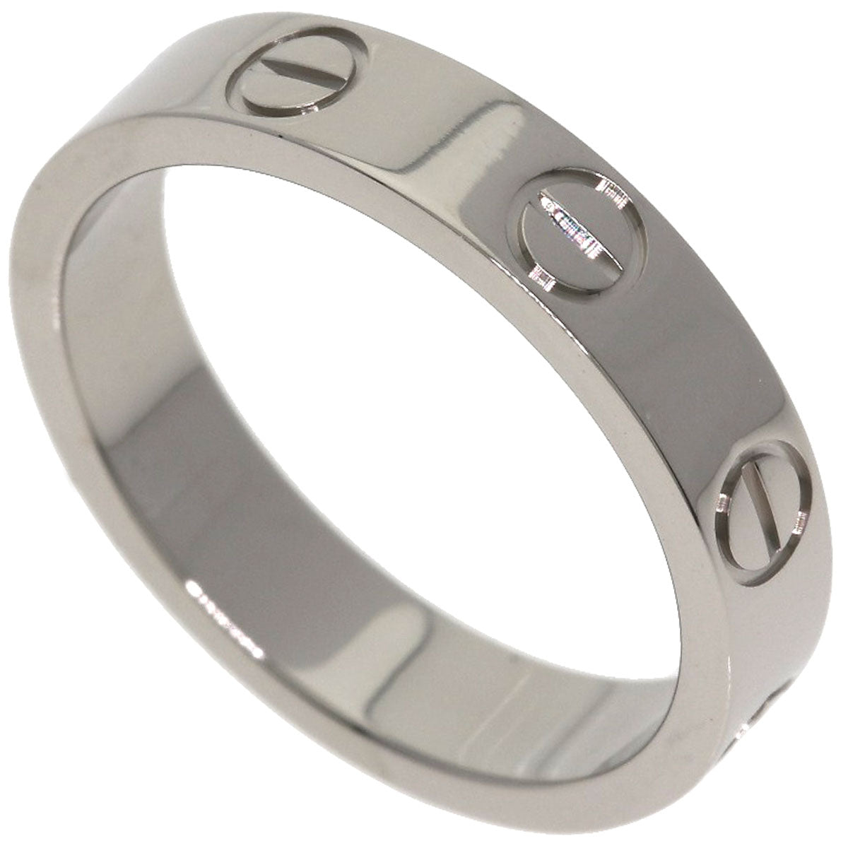 CARTIER Mini love ring # 47 Ring K18 White Gold Ladies [Used]