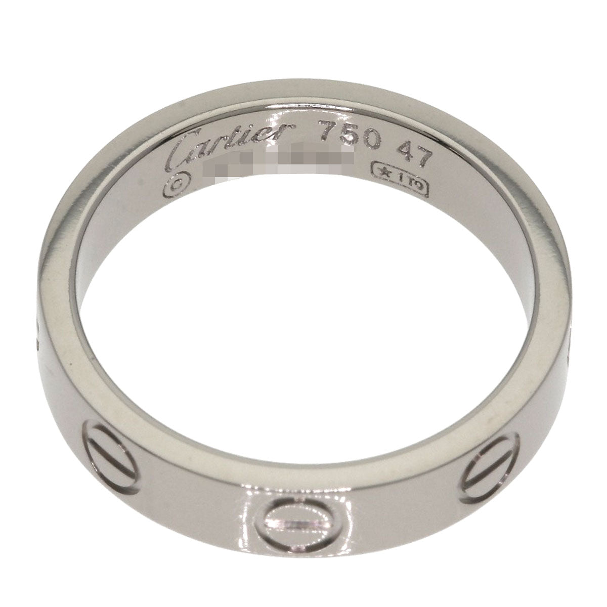 CARTIER Mini love ring # 47 Ring K18 White Gold Ladies [Used]