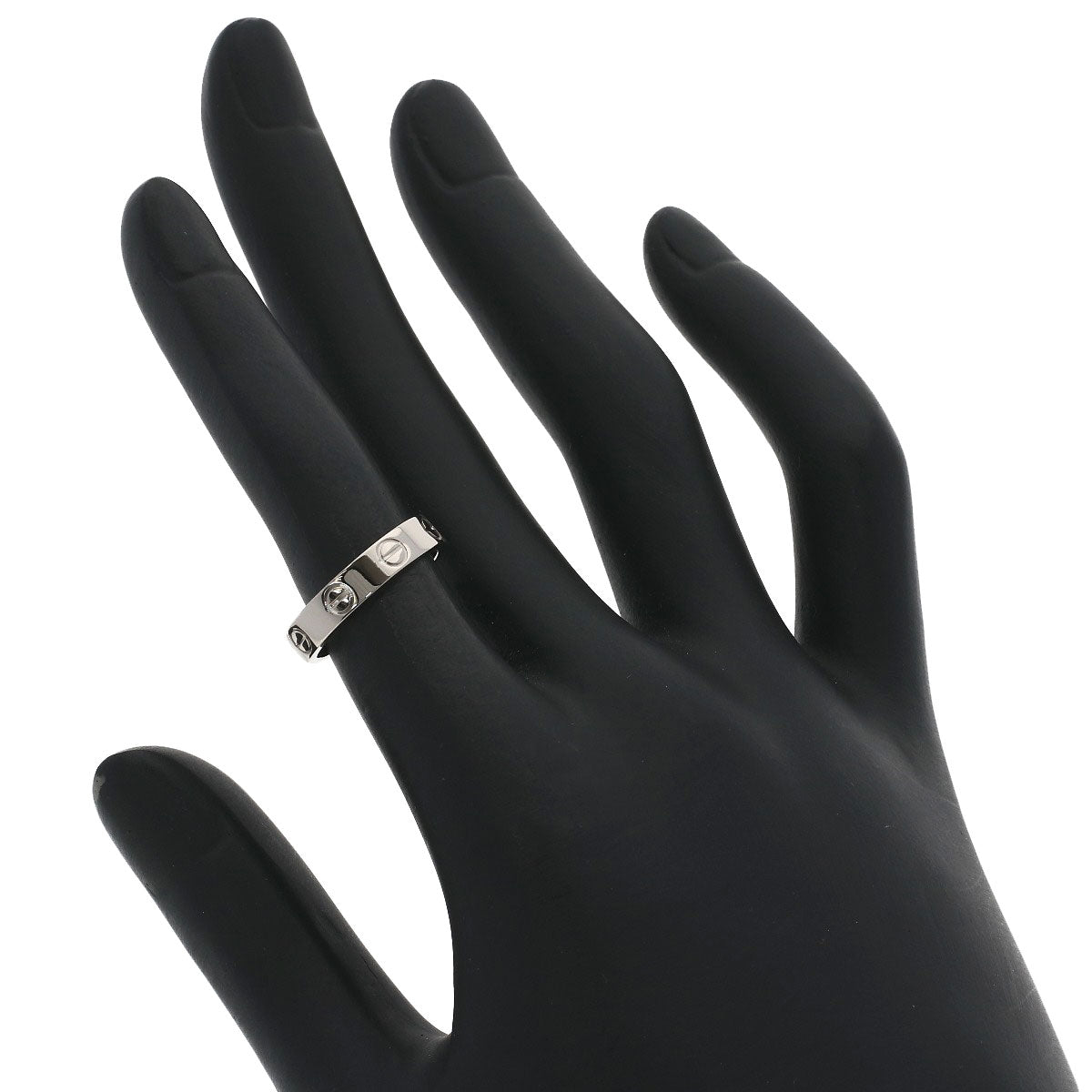 CARTIER Mini love ring # 47 Ring K18 White Gold Ladies [Used]