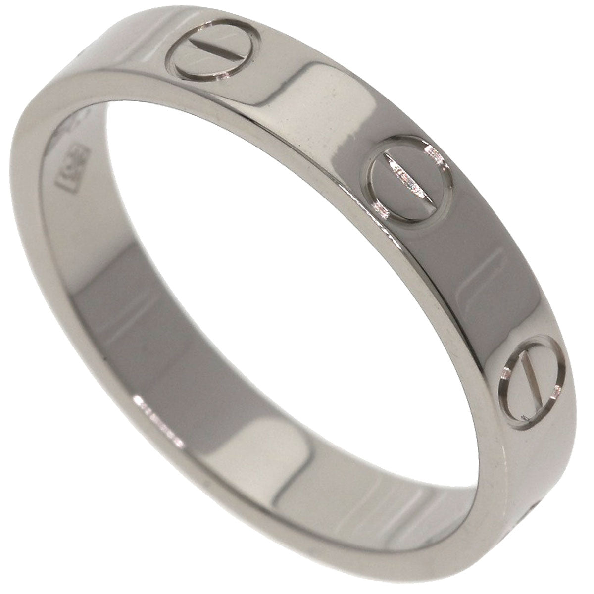 CARTIER Mini love ring # 52 Ring K18 White Gold Ladies [Used]