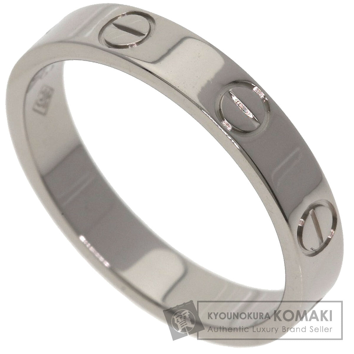 CARTIER Mini love ring # 52 Ring K18 White Gold Ladies [Used]