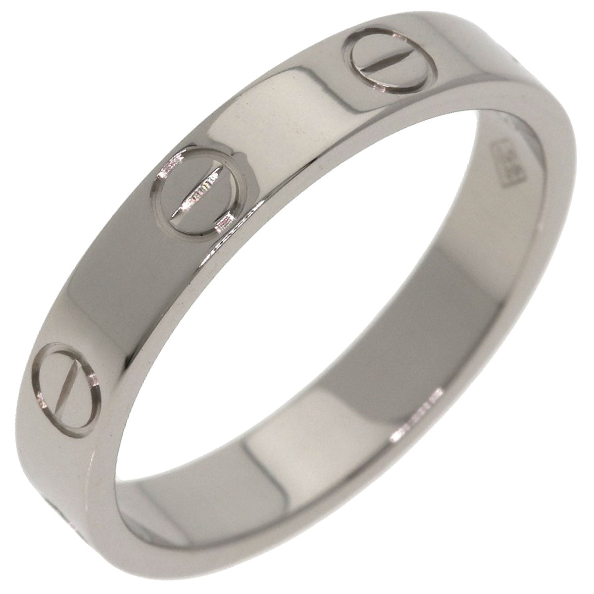 CARTIER Mini love ring # 52 Ring K18 White Gold Ladies [Used]