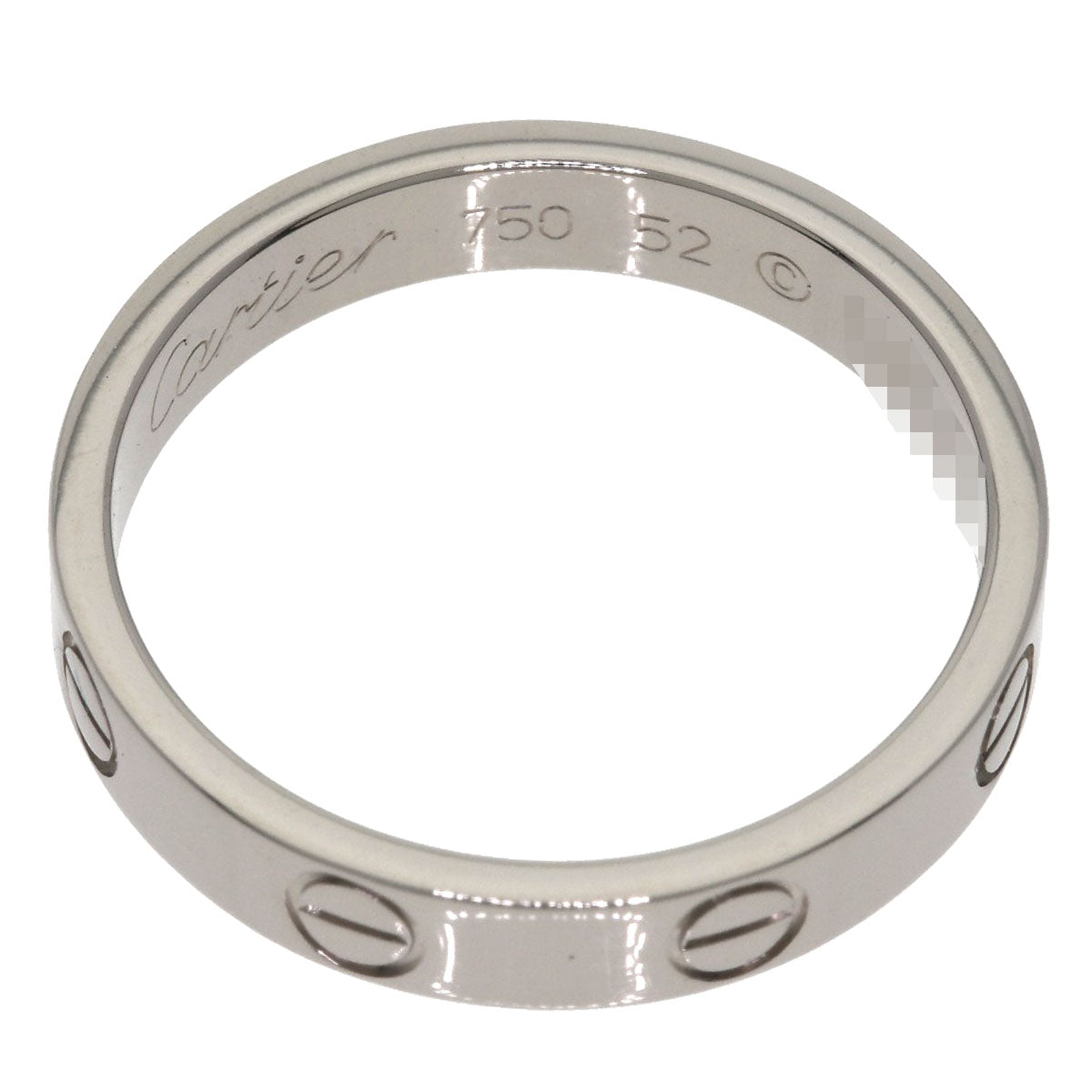 CARTIER Mini love ring # 52 Ring K18 White Gold Ladies [Used]