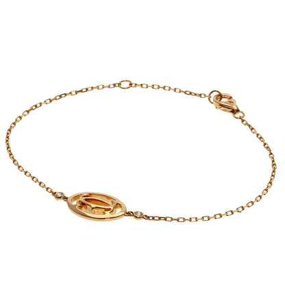 CARTIER Double C Diamond Bracelet K18 Pink Gold Ladies [Used]