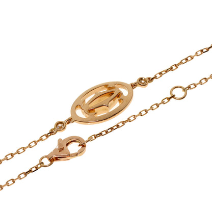 CARTIER Double C Diamond Bracelet K18 Pink Gold Ladies [Used]