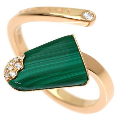 BVLGARI Gelati Malachite Diamond #54 Ring K18 Pink Gold Ladies [Used]