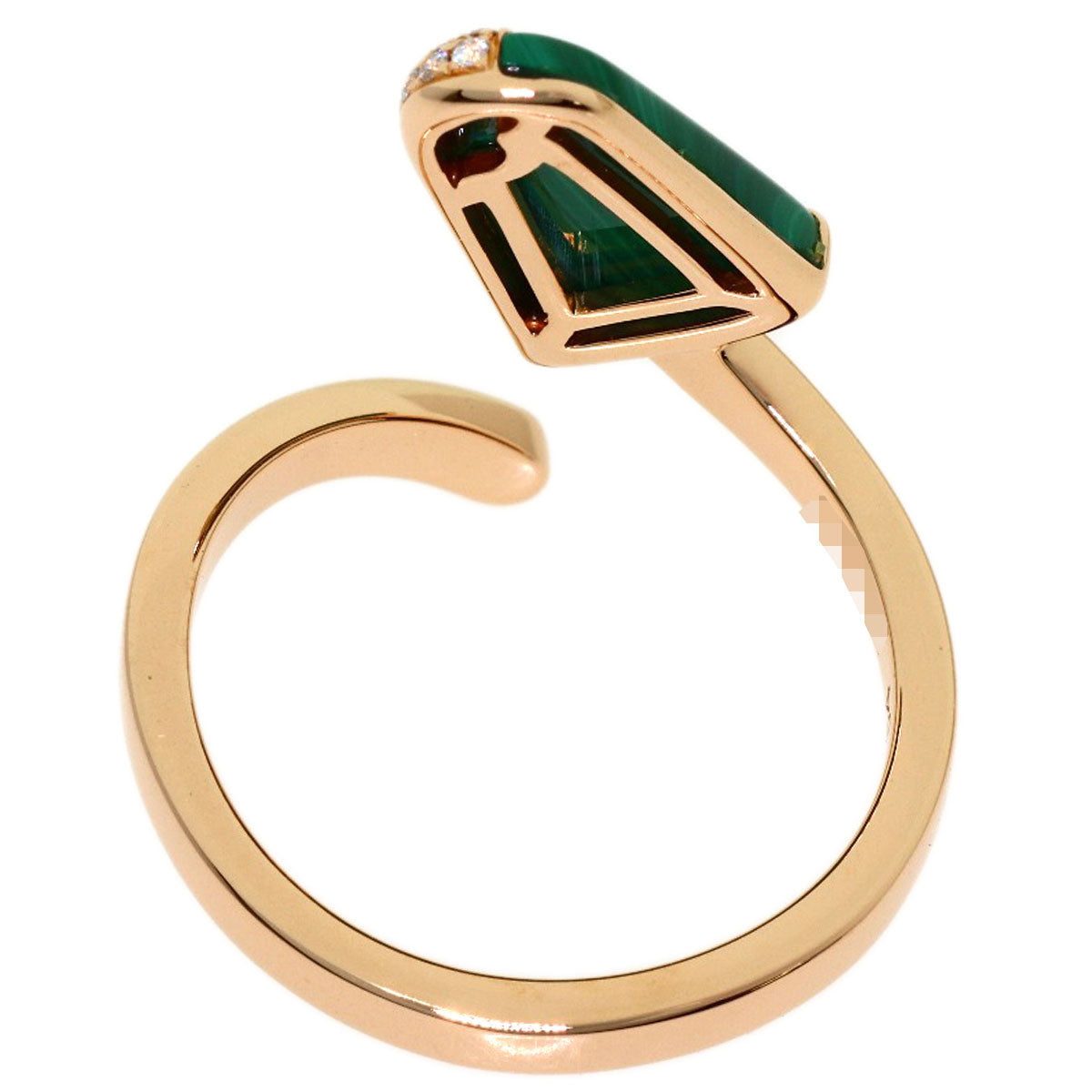 BVLGARI Gelati Malachite Diamond #54 Ring K18 Pink Gold Ladies [Used]