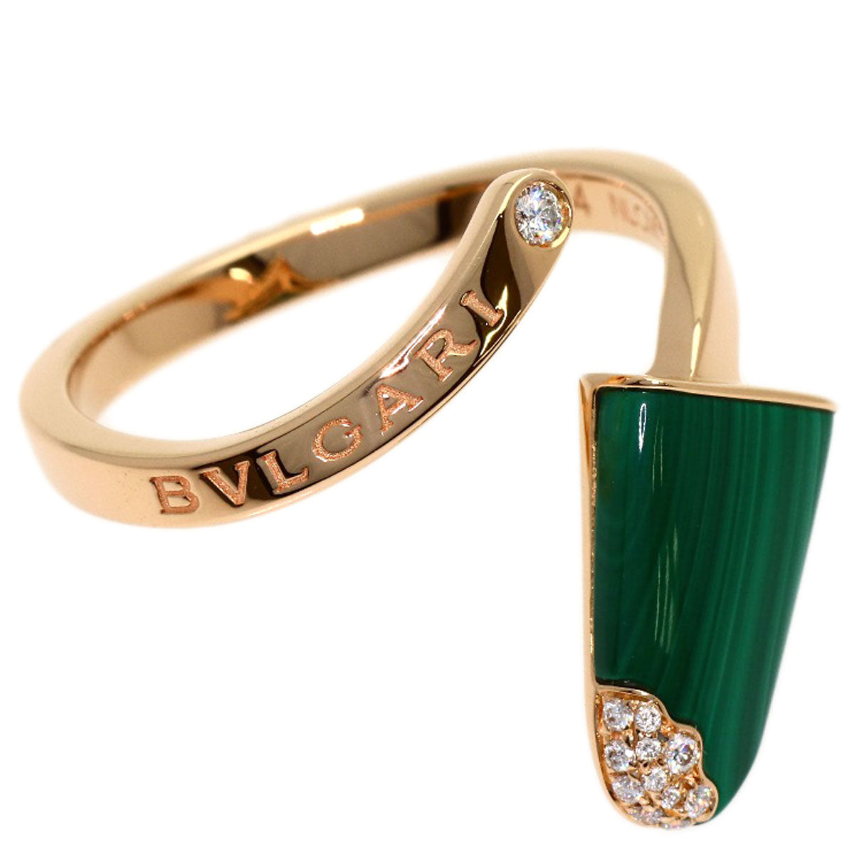 BVLGARI Gelati Malachite Diamond #54 Ring K18 Pink Gold Ladies [Used]