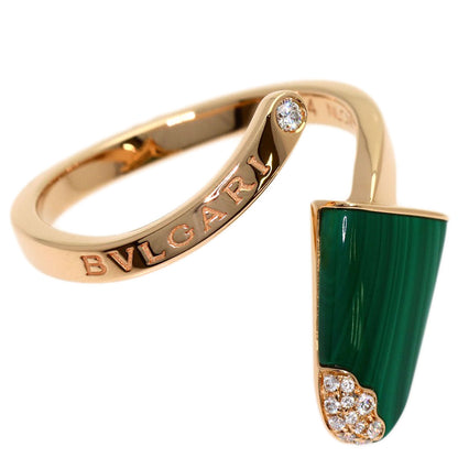 BVLGARI Gelati Malachite Diamond #54 Ring K18 Pink Gold Ladies [Used]