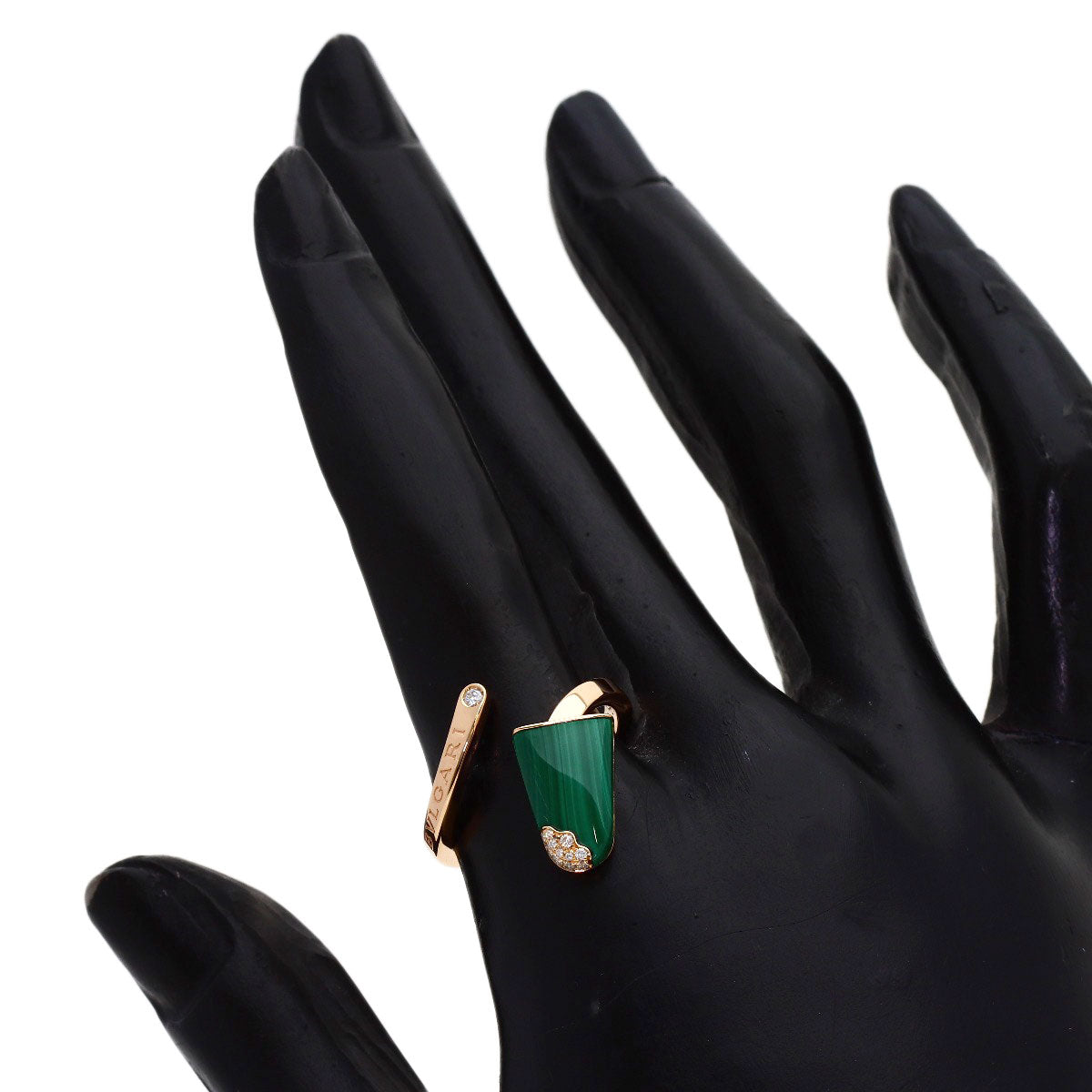 BVLGARI Gelati Malachite Diamond #54 Ring K18 Pink Gold Ladies [Used]