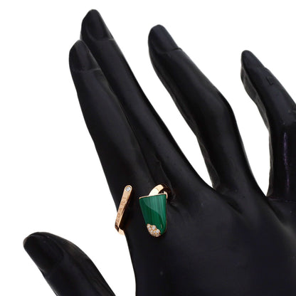 BVLGARI Gelati Malachite Diamond #54 Ring K18 Pink Gold Ladies [Used]