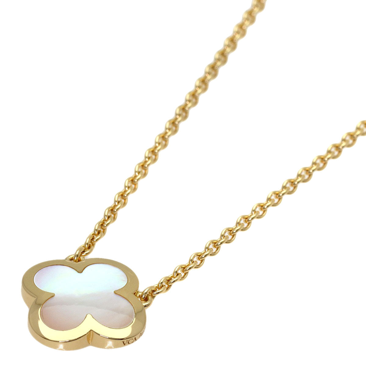 Van Cleef & Arpels Pure Alhambra Shell Necklace K18 Yellow Gold Ladies [Used]
