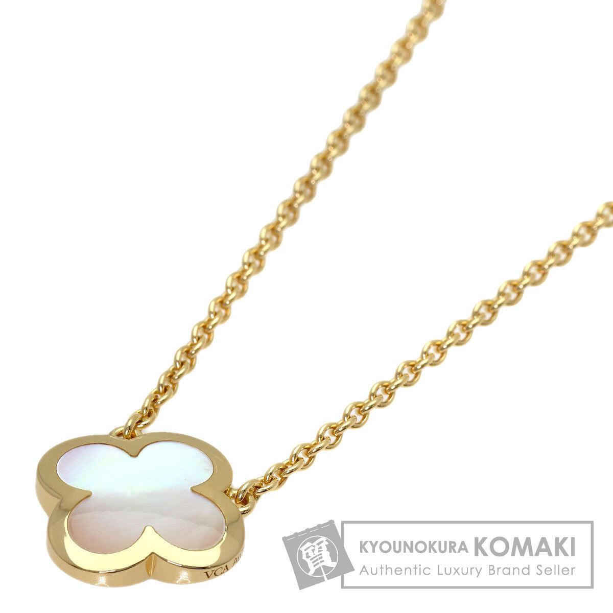 Van Cleef & Arpels Pure Alhambra Shell Necklace K18 Yellow Gold Ladies [Used]