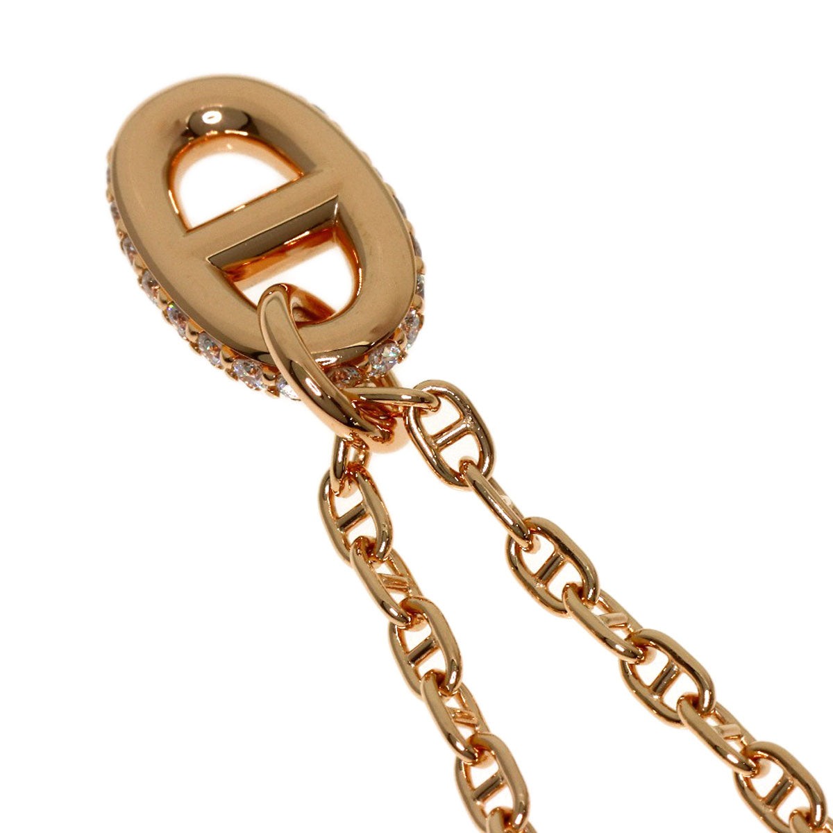 HERMES Shane Dunkle Farandole PM Diamond Necklace K18 Pink Gold Ladies [Used]