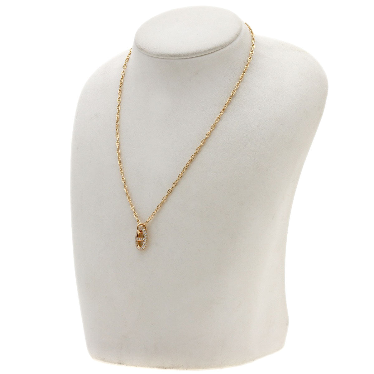 HERMES Shane Dunkle Farandole PM Diamond Necklace K18 Pink Gold Ladies [Used]