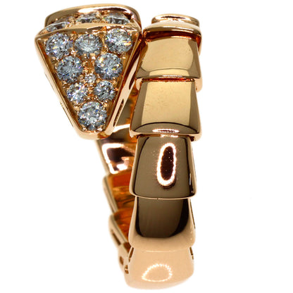 BVLGARI Serpenti M Diamond Ring K18 Pink Gold Ladies [Used]