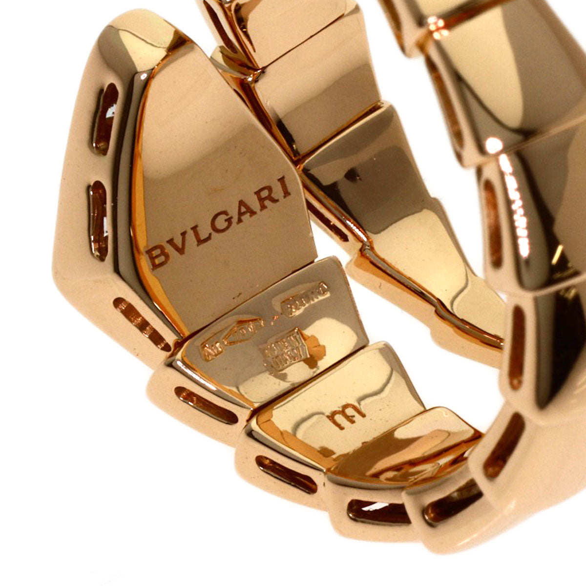 BVLGARI Serpenti M Diamond Ring K18 Pink Gold Ladies [Used]