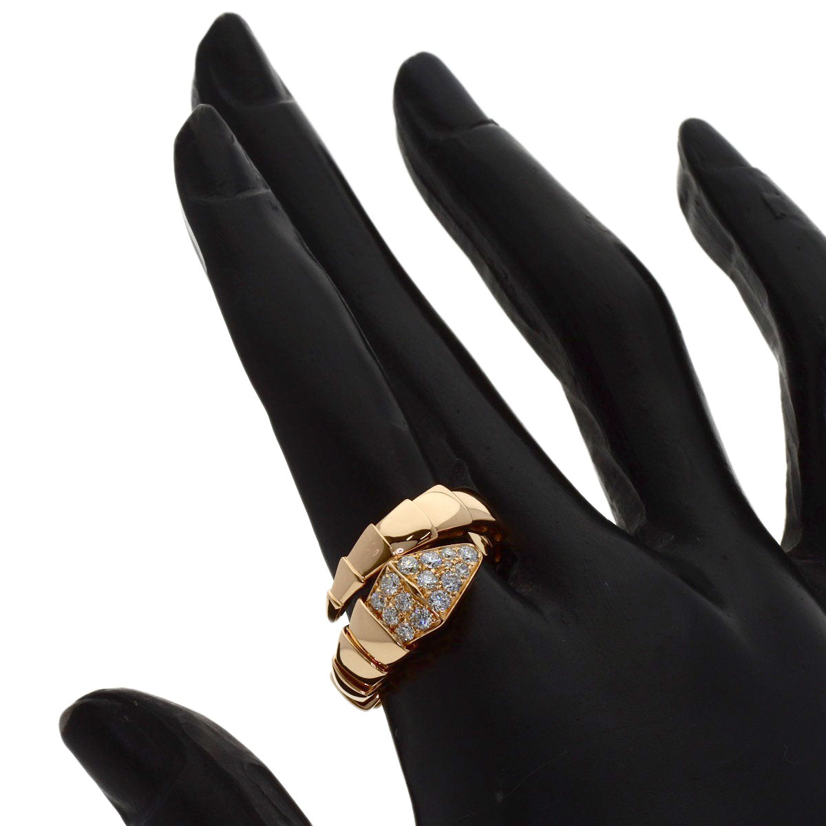 BVLGARI Serpenti M Diamond Ring K18 Pink Gold Ladies [Used]