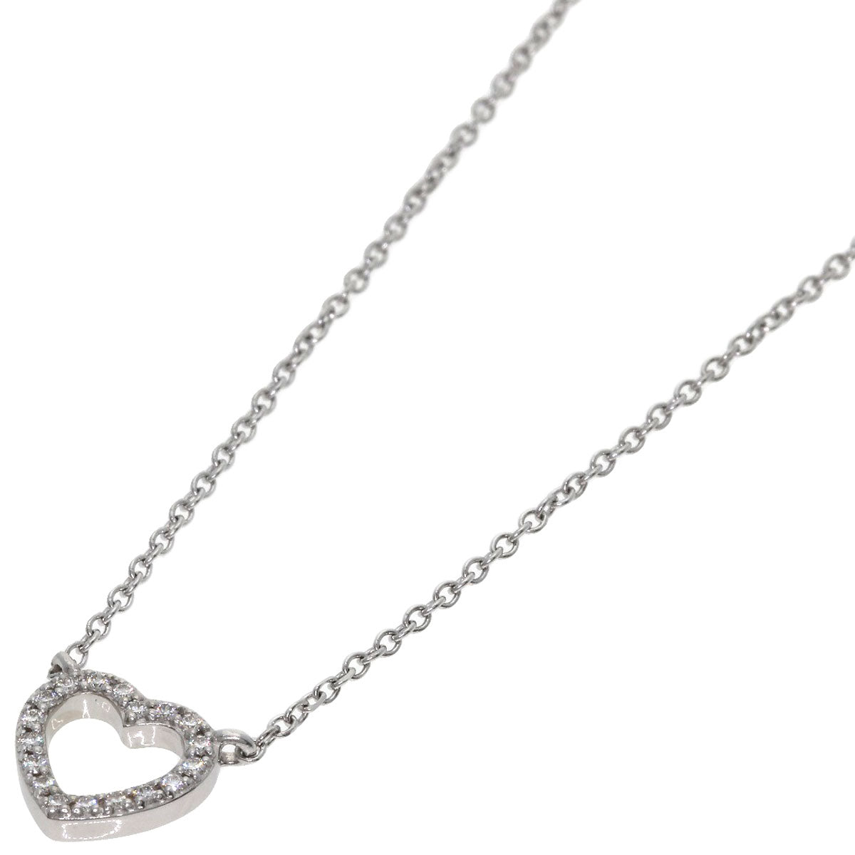 TIFFANY&Co. Metro Heart Diamond Necklace K18 White Gold Ladies [Used]