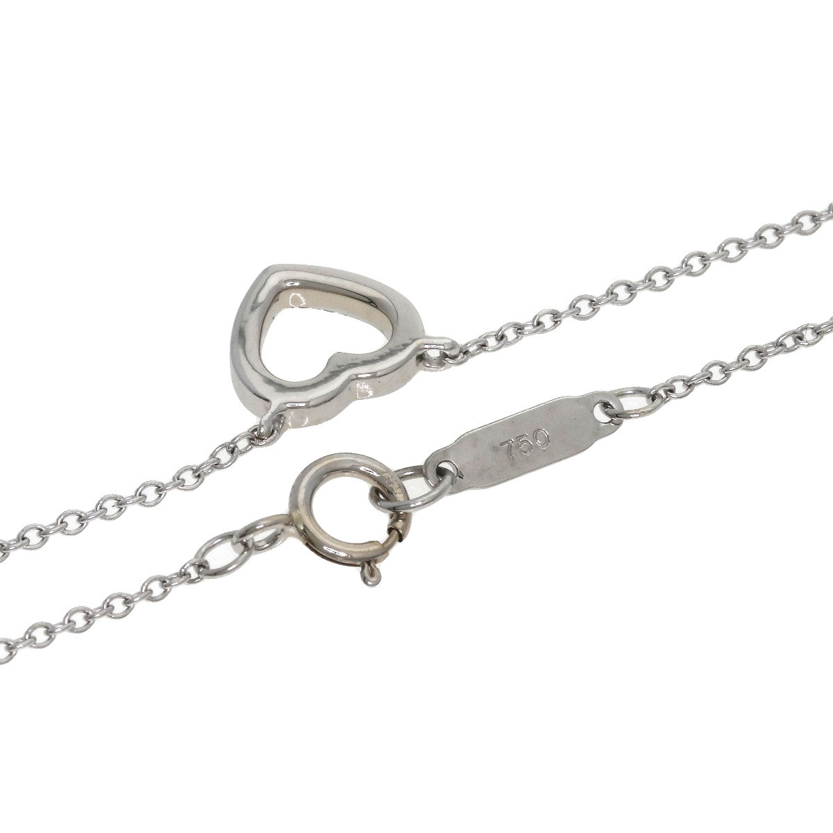 TIFFANY&Co. Metro Heart Diamond Necklace K18 White Gold Ladies [Used]