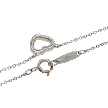 TIFFANY&Co. Metro Heart Diamond Necklace K18 White Gold Ladies [Used]