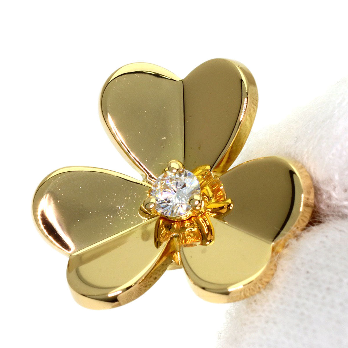 Van Cleef & Arpels Frivole Small Diamond Earring K18 Yellow Gold Ladies [Used]