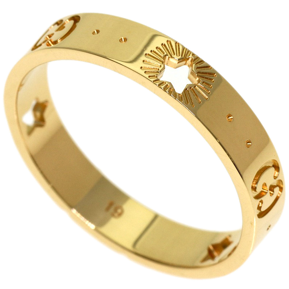 GUCCI Icon Star #19 Ring K18 Yellow Gold Ladies [Used]