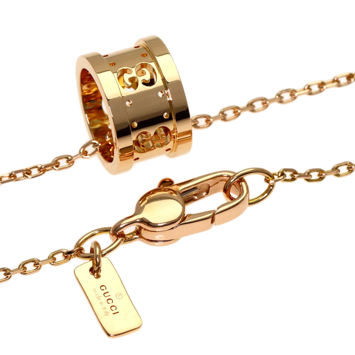 GUCCI Icon toir Necklace K18 Pink Gold Ladies [Used]