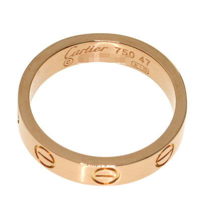 CARTIER Mini love ring # 47 Ring K18 Pink Gold Ladies [Used]