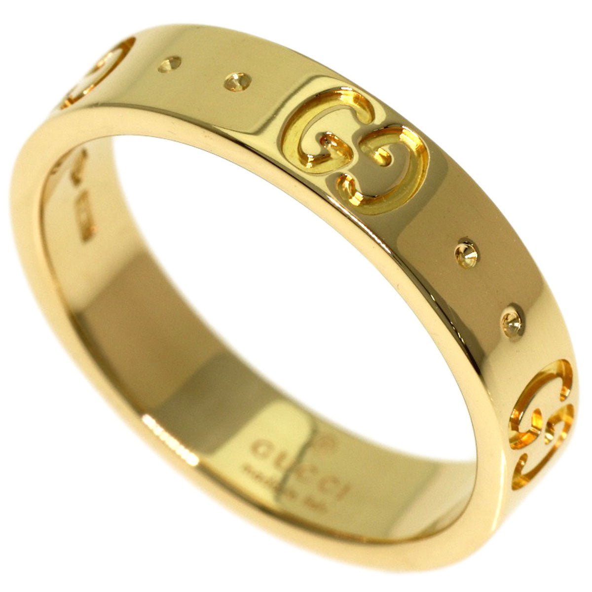 GUCCI Icon ring # 8 Ring K18 Yellow Gold Ladies [Used]