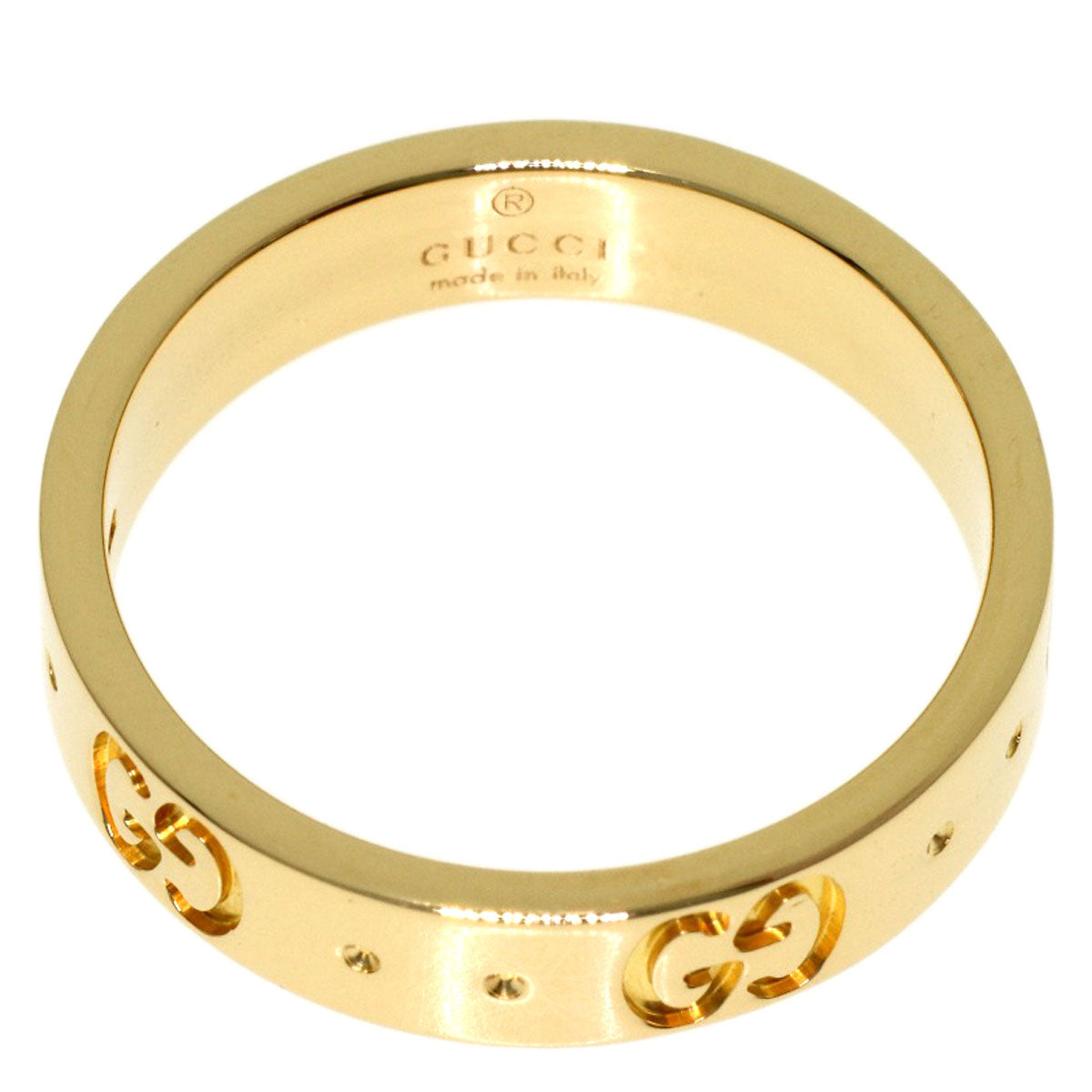 GUCCI Icon ring # 8 Ring K18 Yellow Gold Ladies [Used]